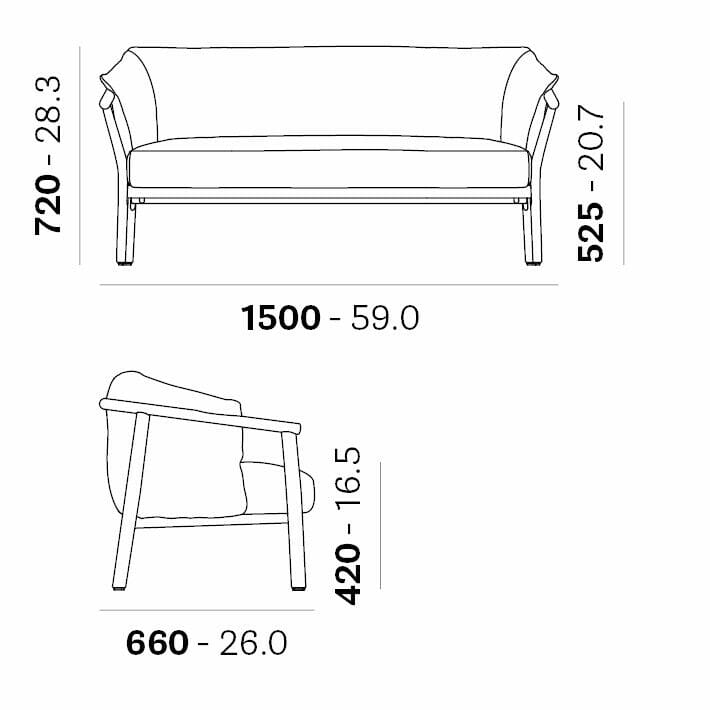 2-местный тканевый диван Pedrali Lamorisse ARCH-00112233 - Вид №2