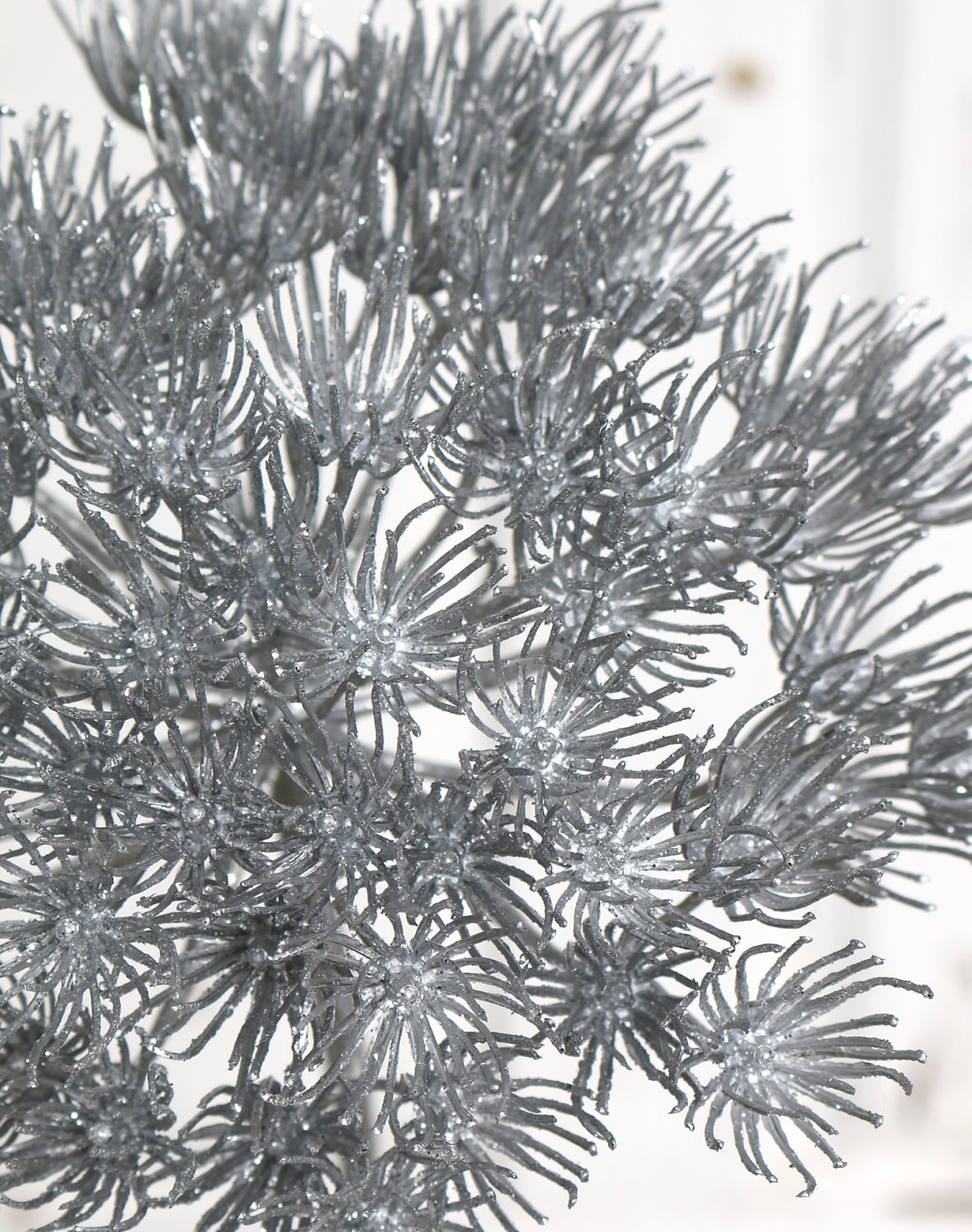 1980 996 a3 Искусственный декор веточка 'Дикая морковь', 80 см, серебро H-andreas 