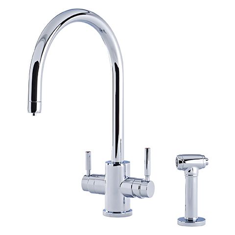 1712 Phoenix 3-в-1 водопроводный кран с горячей водой с С-изливом и ополаскивателем Traditional Perrinandrowe