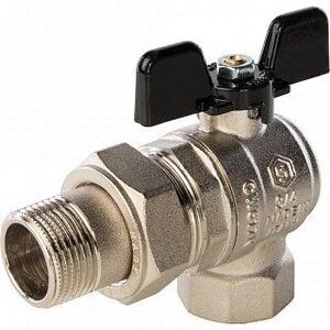 Кран шаровый STOUT ВН 3/4" угловой с американкой