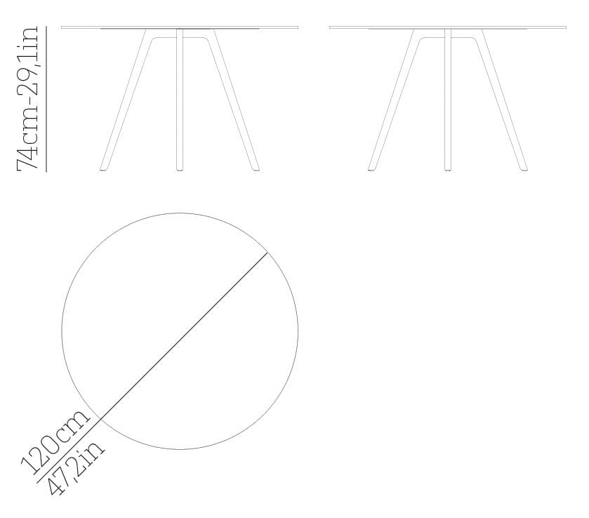 Круглый стальной стол с порошковым покрытием BABEL D ARCH-00152397 - Вид №5