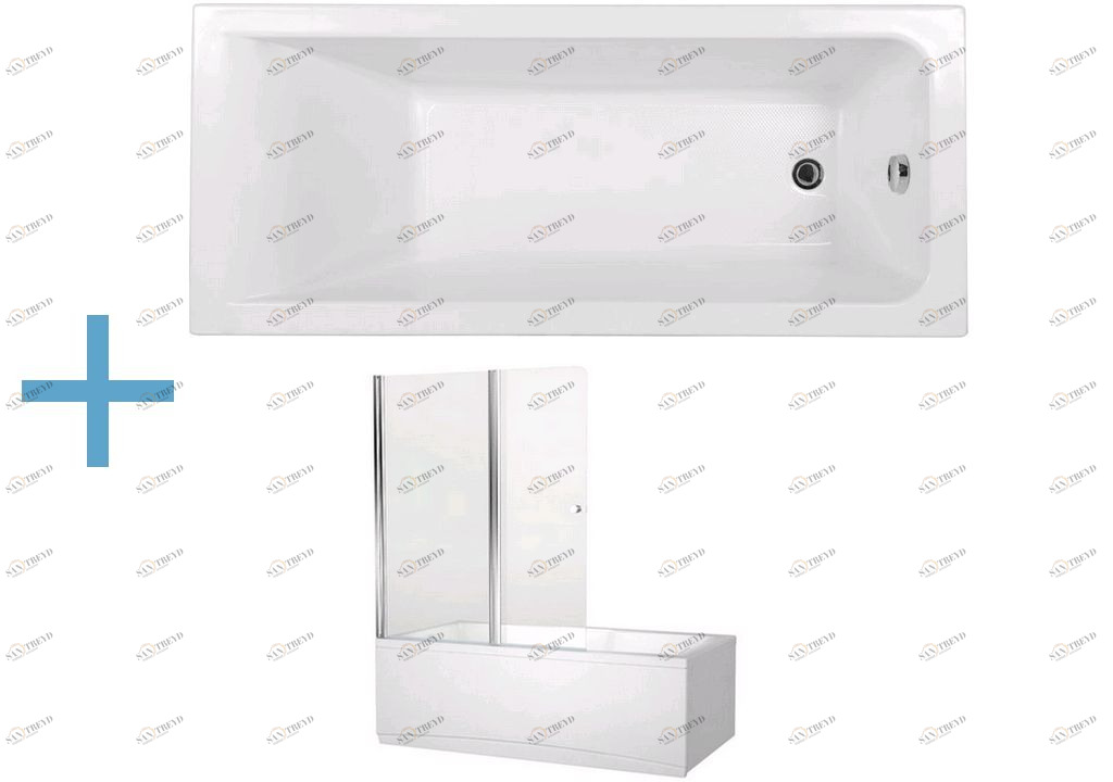 Акриловая ванна Aquanet Bright 175x75 (+ шторка Aquanet Alfa 4 NF6222-pivot) 0021629500196049