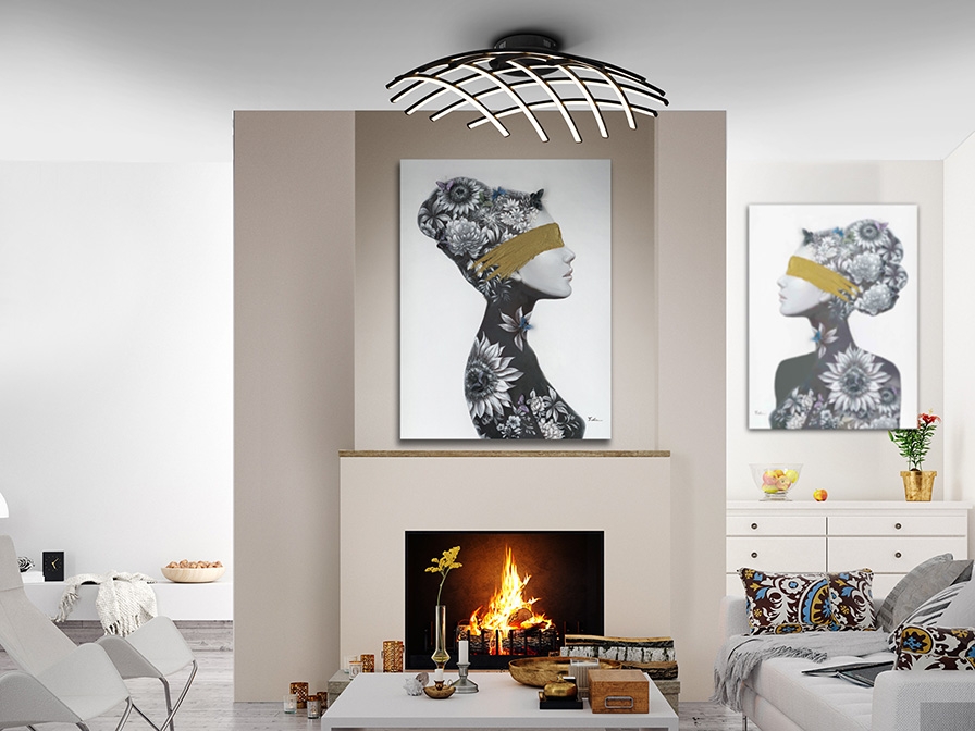 108999 Потолочный светильник 86Ø черный DIM Schuller Trama