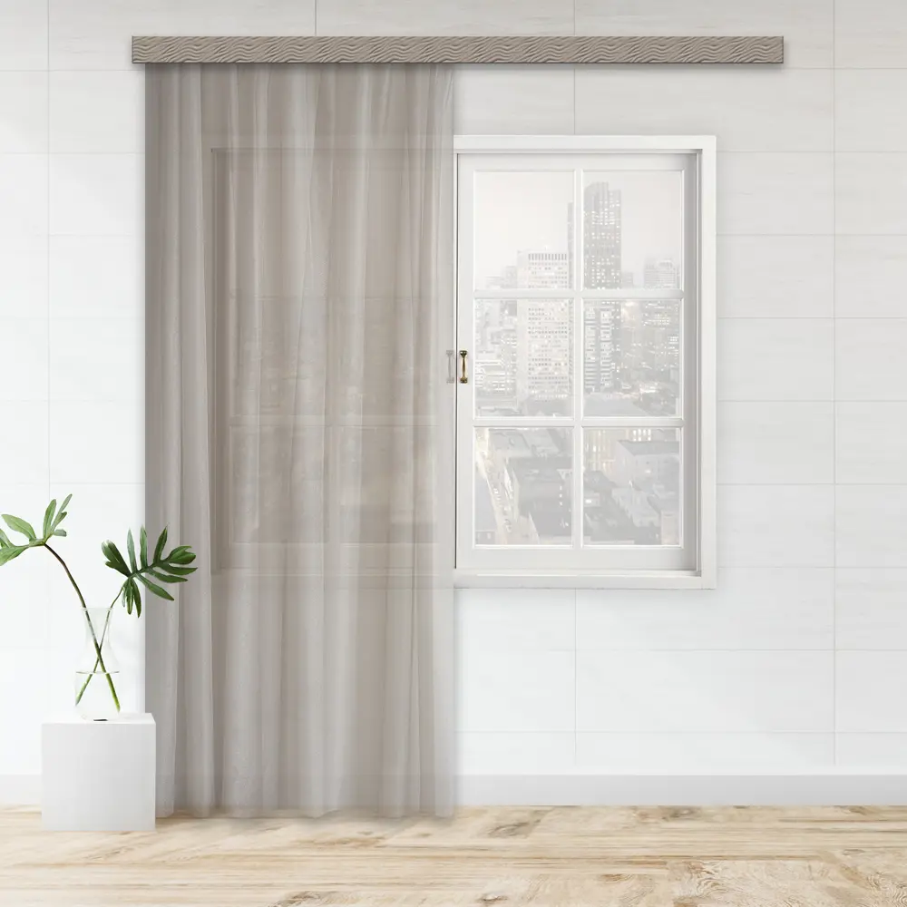 Тюль на ленте Cremelle 250x260 см цвет бежевый WITERRA STLM-2108688 - Вид №6