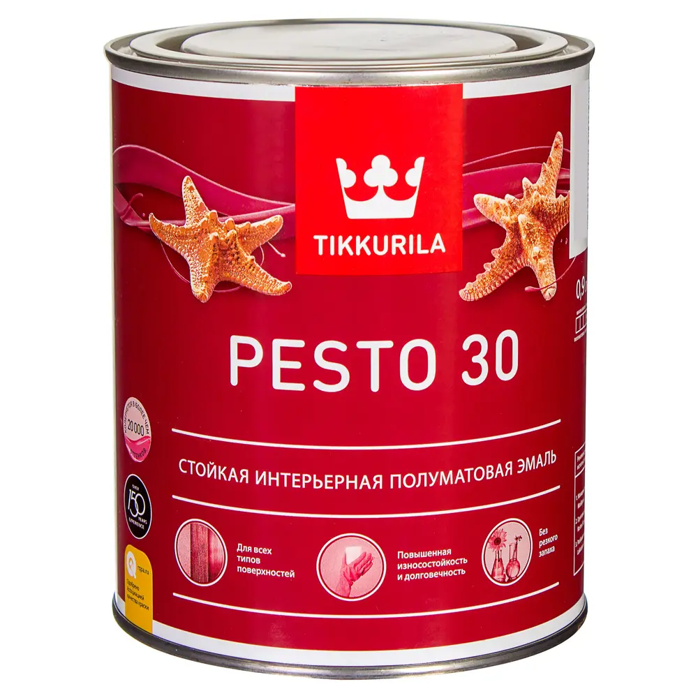 Эмаль Tikkurila Pesto 30 - универсальная полуматовая для интерьера и экстерьера 11690713 STLM-0001411 - Вид №1
