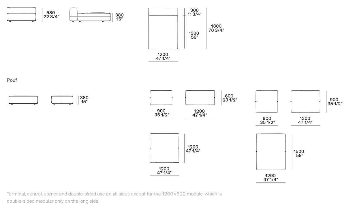 Ткань диван Poliform Westside ARCH-00056717 - Вид №5