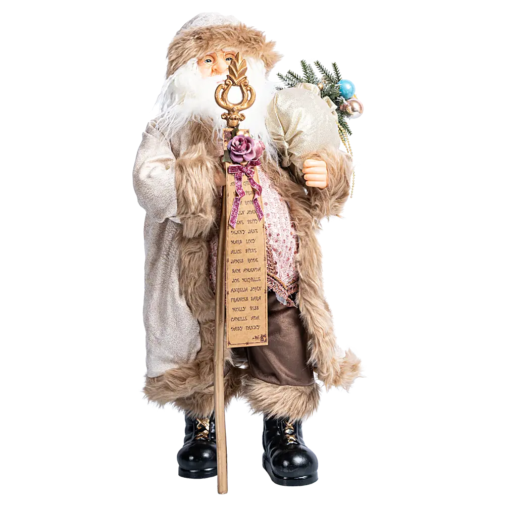 89368057 Декоративная фигура Санта с посохом 22x36 см розовый STLM-1421976 Santreyd Christmas - Вид №1