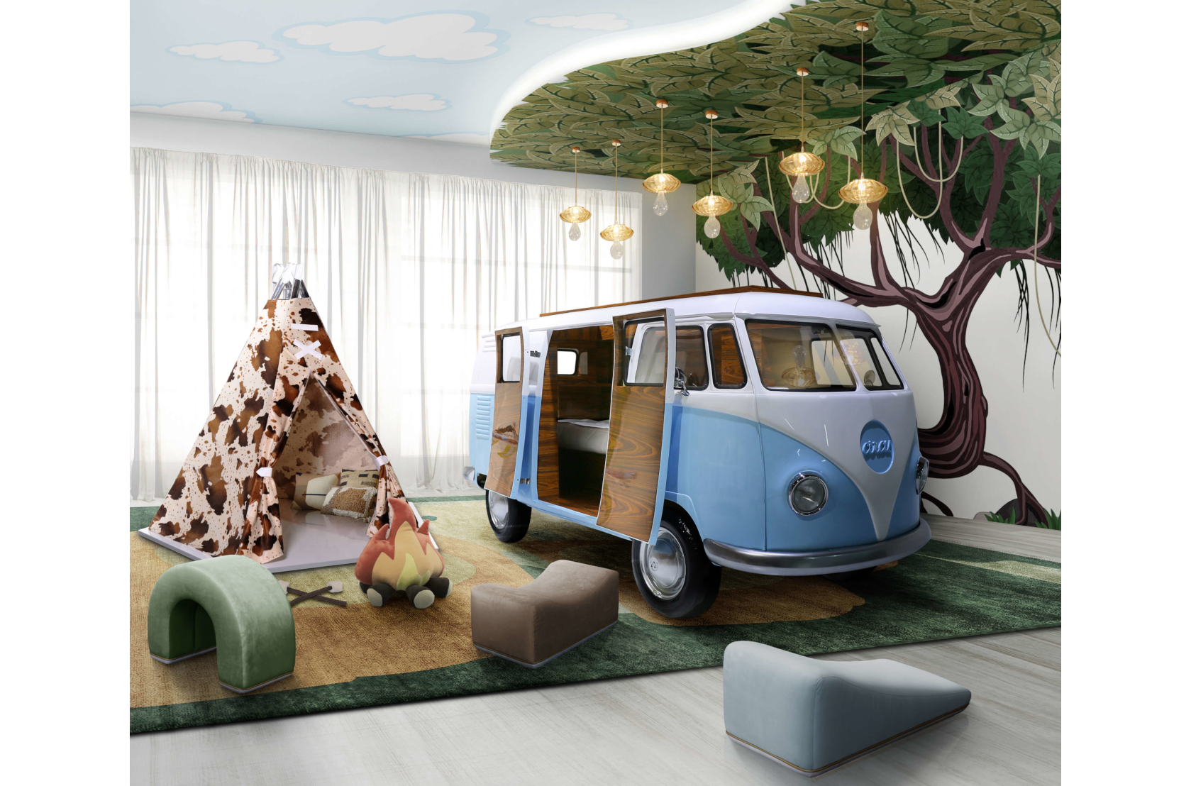 CIST52 Детская кровать машина Бан Ван Circu  - Вид №16