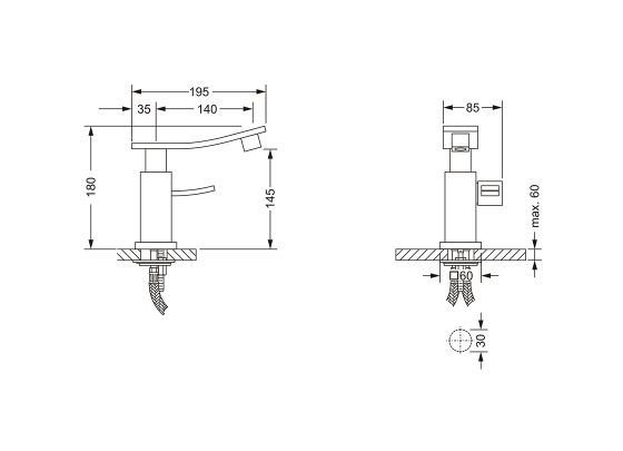 Смеситель для раковины, однорычажный JOERGER Empire II 628.10.334.000 - Вид №1
