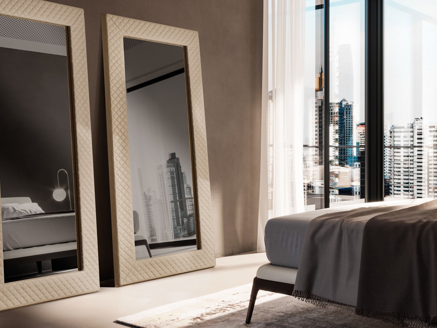 Прямоугольное зеркало с кожаной рамкой EFORMA PRISMA ARCH-00027907 - Вид №2