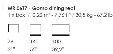 Fenabel Прямоугольный деревянный обеденный стол Gomo sun-id-1497737 - Вид №1