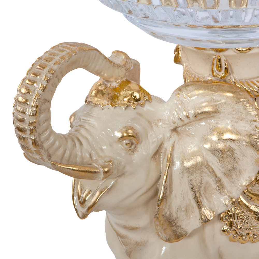 52077 Фруктовница-конфетница Слон Айрават Айвори BOGACHO 4627163961625 - Вид №1