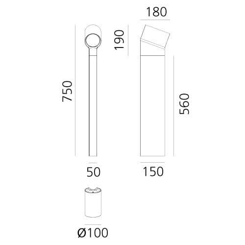 Алюминиевый светодиодный световой столб Artemide ARCH-00027159 - Вид №7