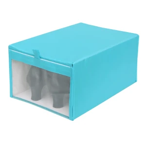 Коробка для обуви Spaceo 22х16x34 см полиэстер цвет голубой