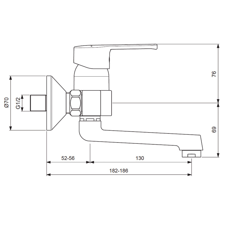BA250AA Смеситель для умывальника VIDIMA UNO - Вид №1