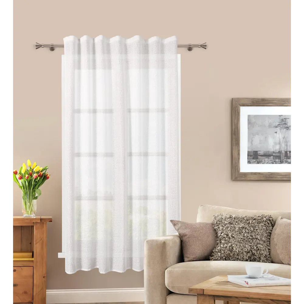 Тюль на ленте «Симфония» 140х180 см цвет белый GARDEN STLM-2208130 - Вид №8