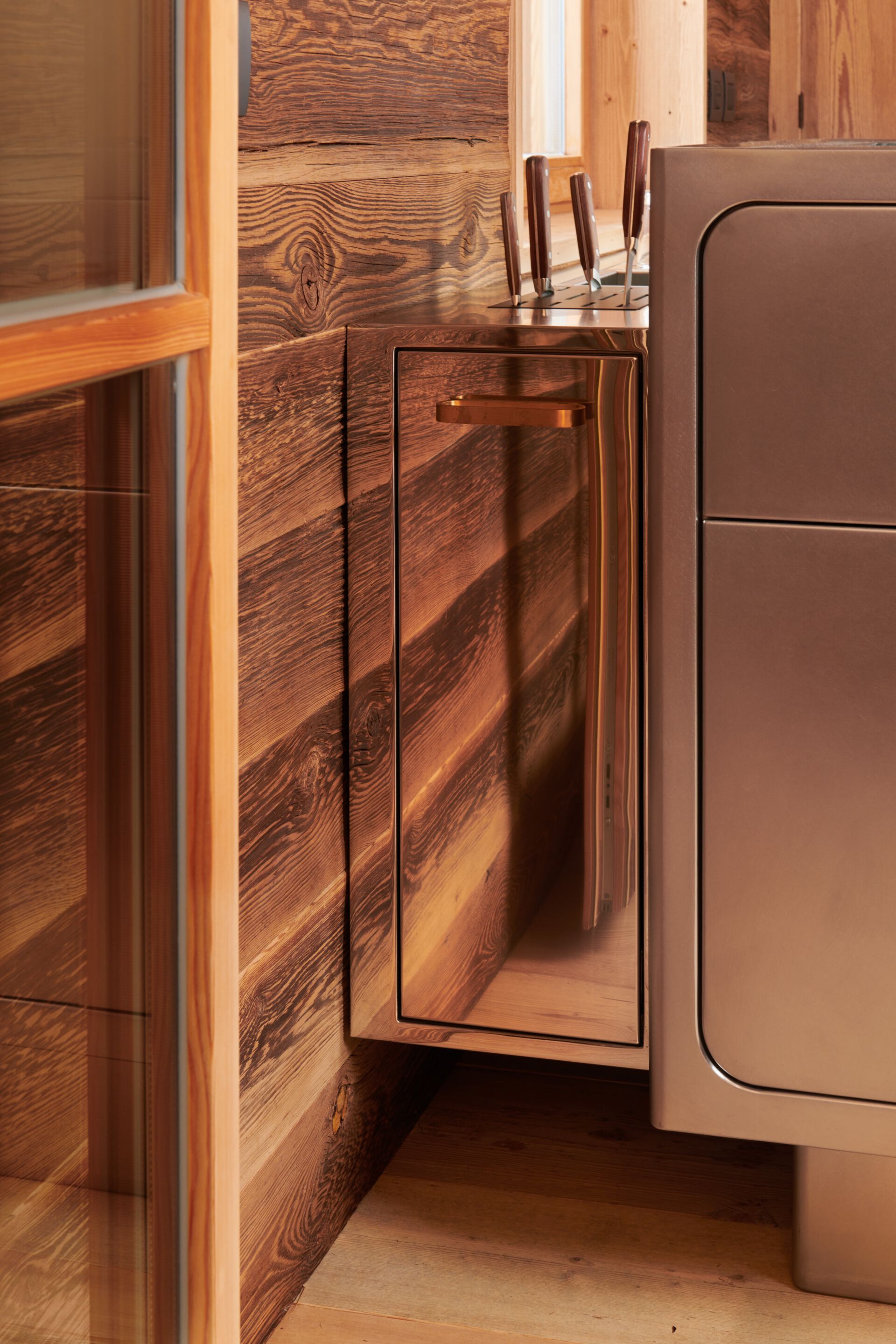 Кухня из нержавеющей стали с полуостровом на заказ ABIMIS ARCH-00070563 - Вид №11