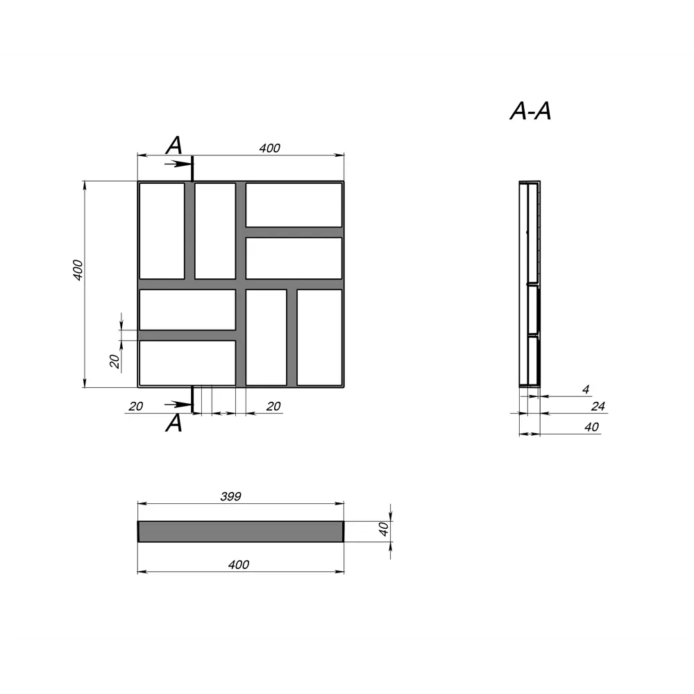 Форма для садовой дорожки BEGINIA Квадрат STLM-2156184 - Вид №8
