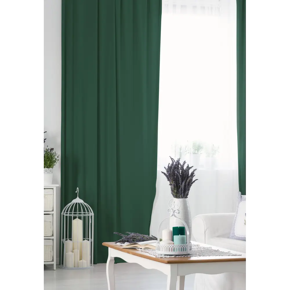 Комплект штор на ленте 145x280 см цвет зеленый 89404963 STLM-2061385 Santreyd 