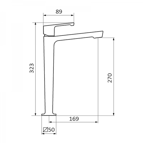 82540821 PREMIUM Белый Высокий Умывальник смеситель Белый GRB MIXERS JOLIE - Вид №1