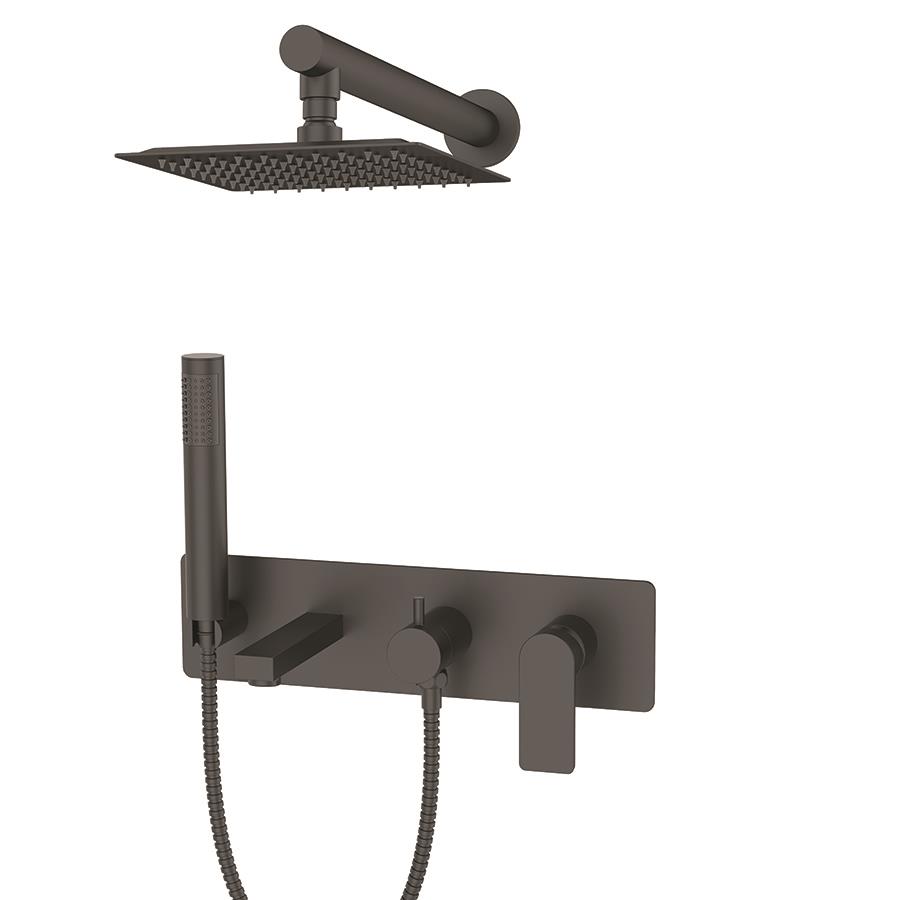 BB25037535 Bienbanyo Bien Water Flowbox Горизонтальный смеситель скрытого монтажа для ванны 3F - матовый черный 