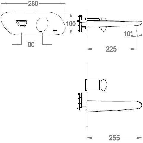 Fir Italia Смеситель для умывальника настенный с тарелкой Synergy stone 95 9510208 - Вид №1