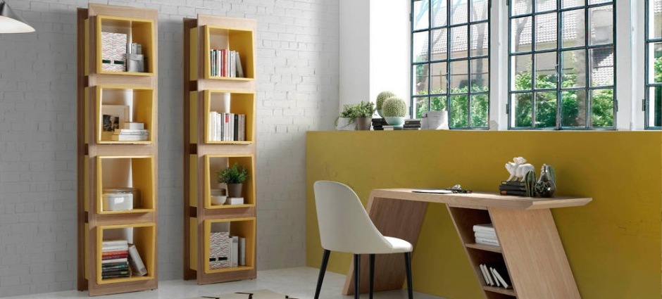 Стеллаж узкий деревянный Equilibrio от Angel Cerda ANGEL CERDA  150192 Золото  - Вид №1