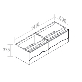 C375M2L70 .101NC Тумба подвесная с 2 выдвижными ящиками 70 см A. e T. Italia TRACE Белый матовый - орех Каналетто Италия AeT ITALIA C375M2L70.101NC - Вид №7