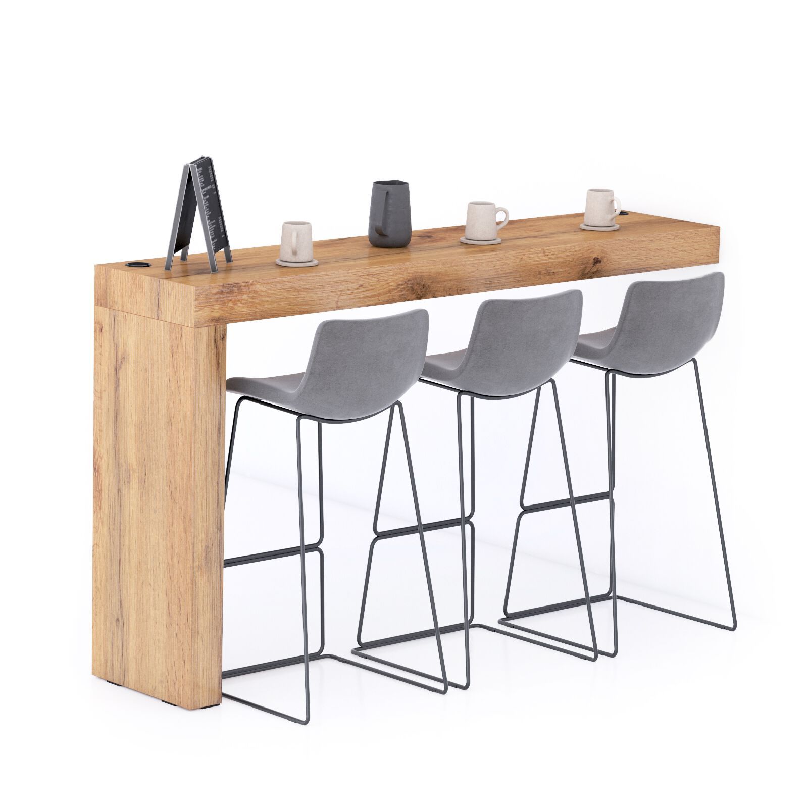 Высокий стол на полуострове в меламине с беспроводным зарядным устройством Mobili Fiver Evolution ARCH-00028433 - Вид №13