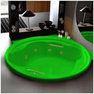 Ванна Gruppo treesse Ninfa V6597-ZEZ зелёная с гидромассажем круглая большая с золотой фурнитурой