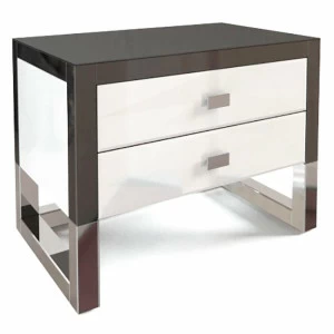 Тумбочка прикроватная зеркальная белая "Румми" GRAUM  304073 Белый;черный