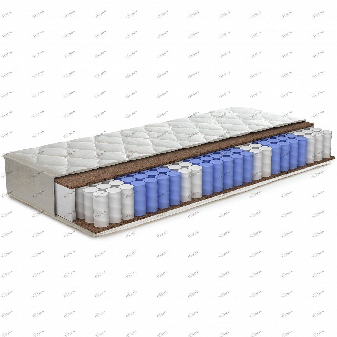 Матрас с независимым пружинным блоком 160x200 "Евро 1 Light" BELABEDDING  131033 Белый 