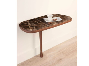 Прикроватная тумбочка из дерева и мрамора