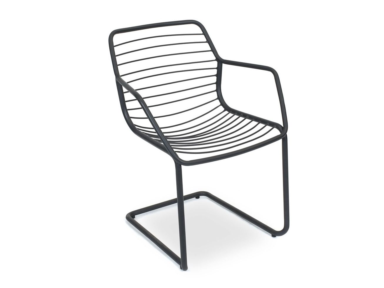 Стальной консольный штабелируемый стул с подлокотниками FISCHER MÖBEL Claris ARCH-00087177