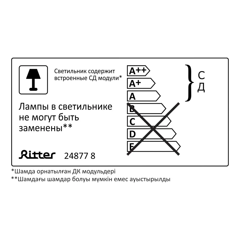 Панель светодиодная Ritter 48 Вт 595x595 мм опал 6500 К IP20 STLM-2018576 - Вид №11