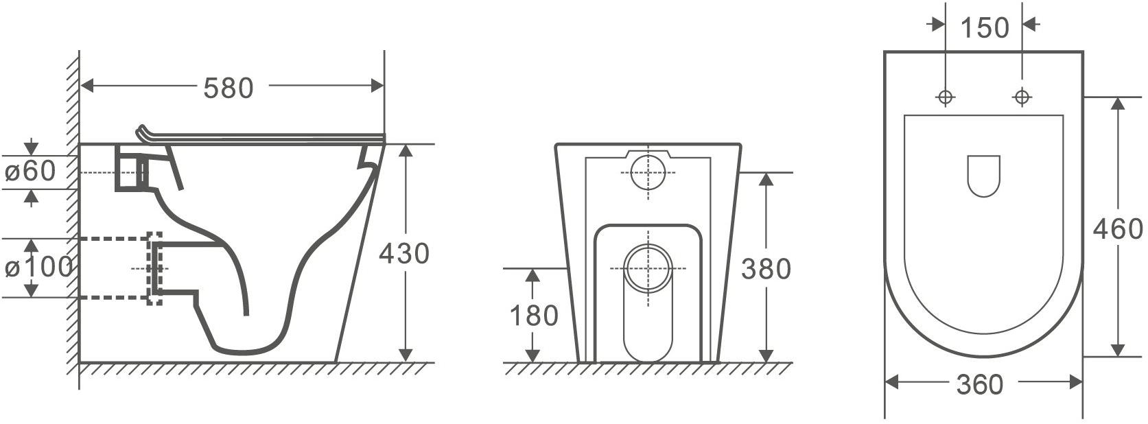 GR-PR4450S Приставной унитаз напольный Белый Grossman  Китай  - Вид №2