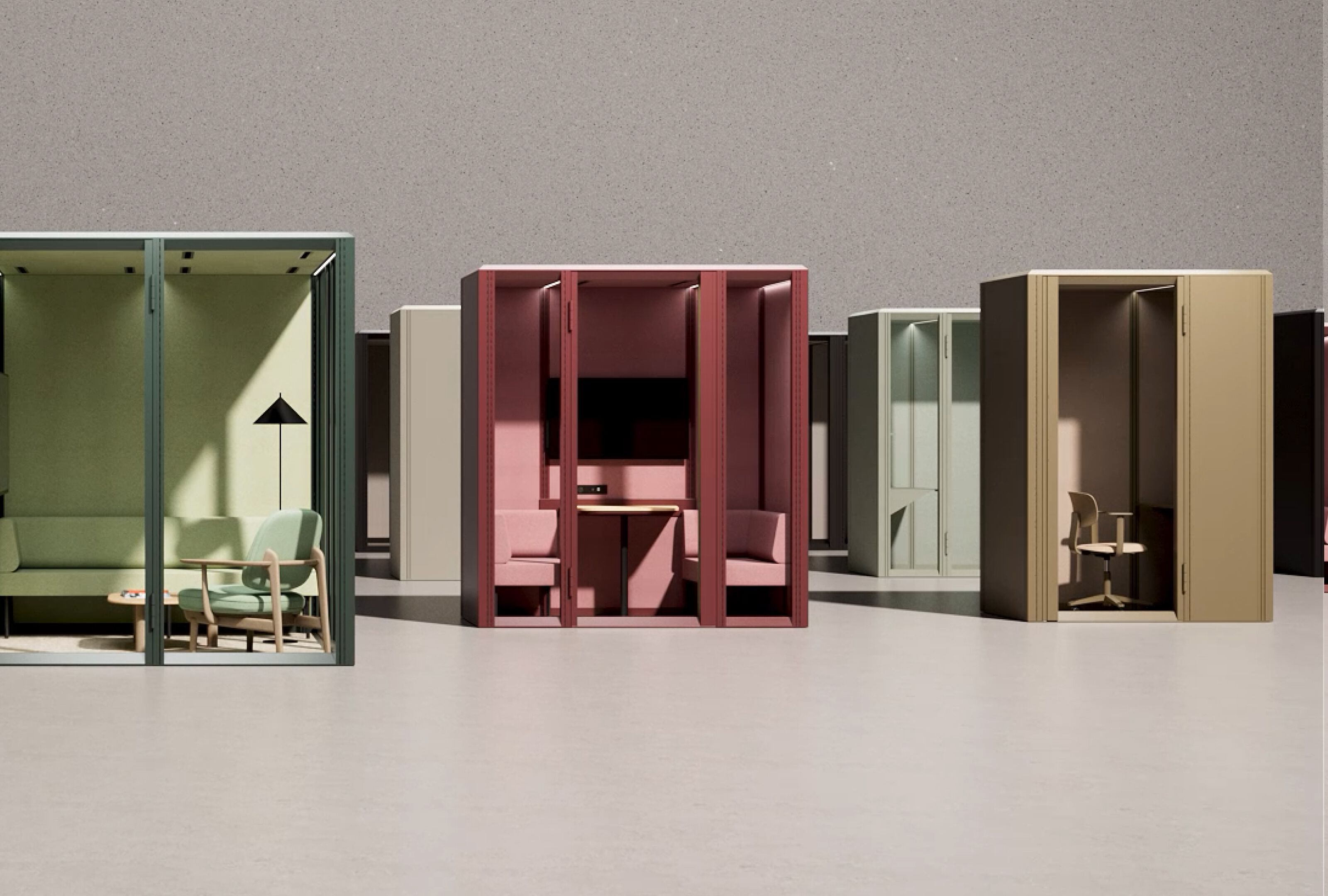 Многосторонняя акустическая офисная кабина со столом Mute Modular ARCH-00047122 - Вид №2