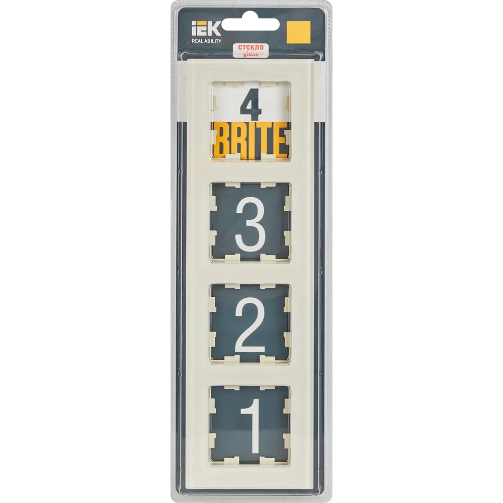 Рамка IEK Brite для 4 розеток - ванильный оттенок 87761304 STLM-1328350 - Вид №3