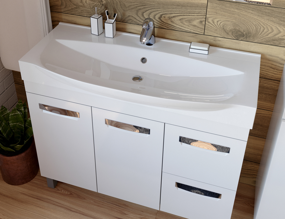 Тумба Plaza 2-1050 (Элвис)1050⨉510⨉8200 мм белый Santreyd sun-id-665173 - Вид №1