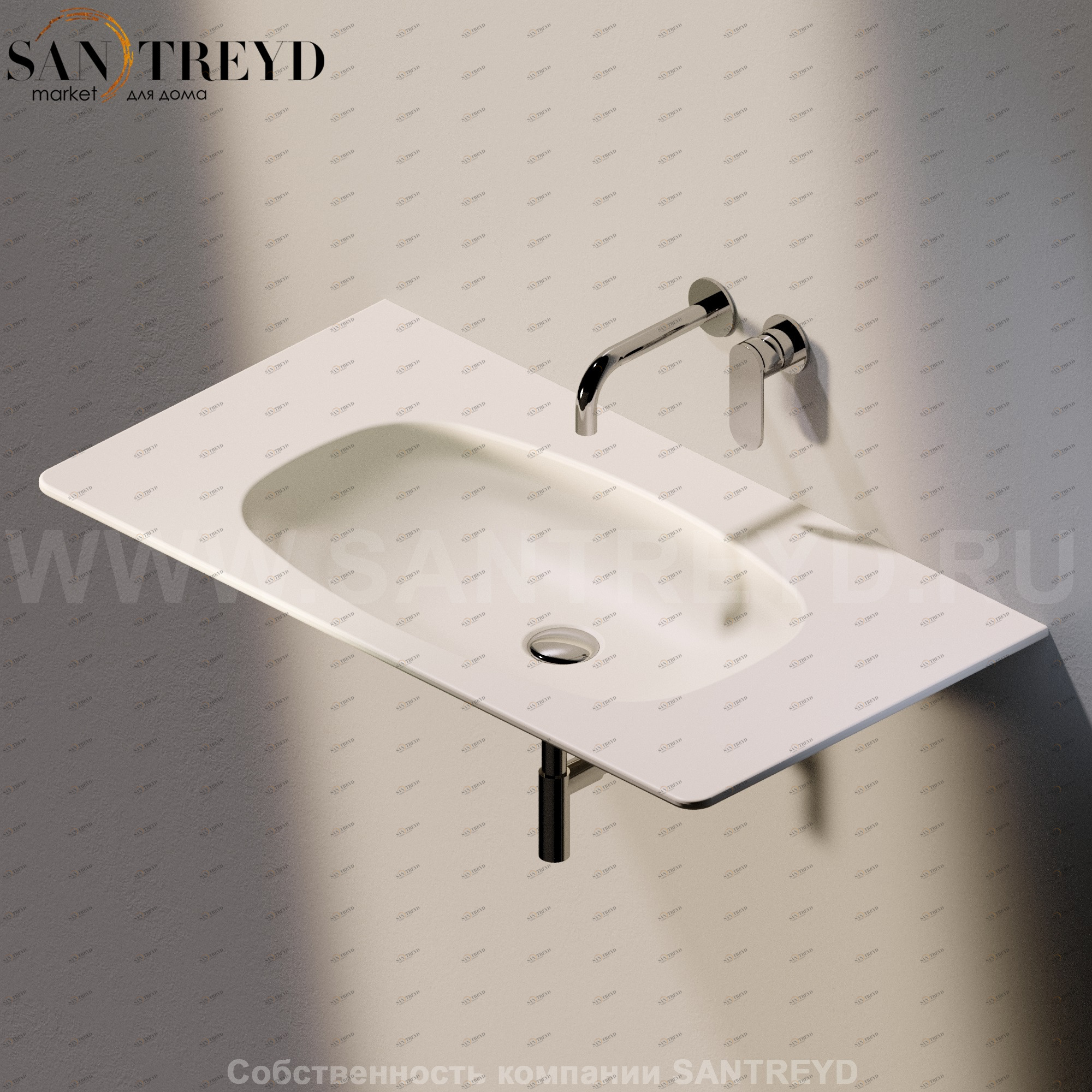 ND90L.9003 Подвесная раковина настенная прямоугольная Ceramica Flaminia Nuda бежевая