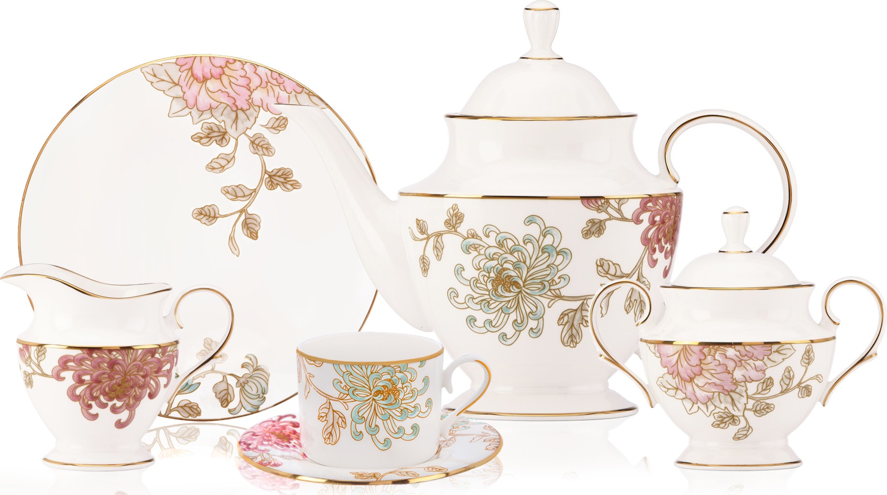 10665731 Lenox Сервиз чайный Lenox "Камелия,Маркеса" на 6 персон 21 предмет Фарфор костяной 