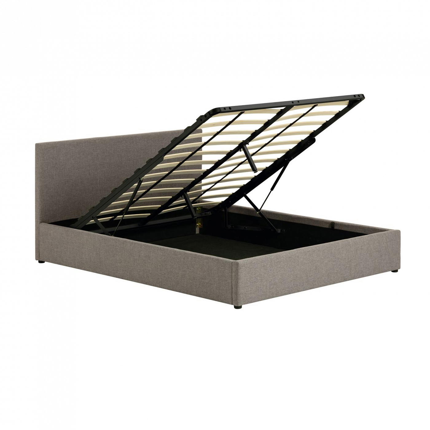 076060 Кровать c подъемным механизмом 160x200 серая La Forma Nahiri  - Вид №5