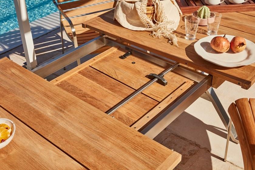 Unopiù Раздвижной прямоугольный стол из тика Equinox Taeqal - Вид №3