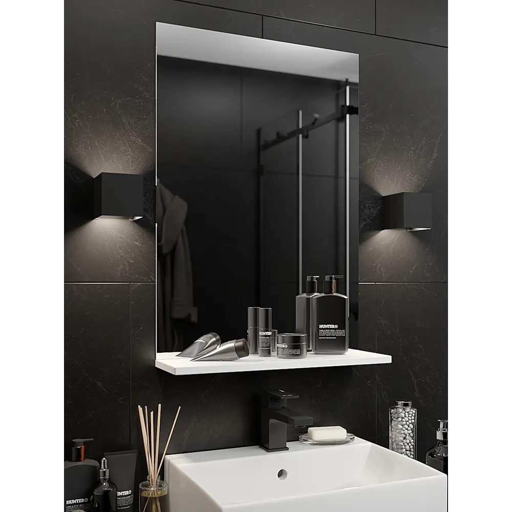 88916927 Зеркало для ванной ЛЦ Т-60 с полкой 60x74.6 см цвет белый STLM-0996492 Santreyd Зеркало ЛЦ - Вид №2