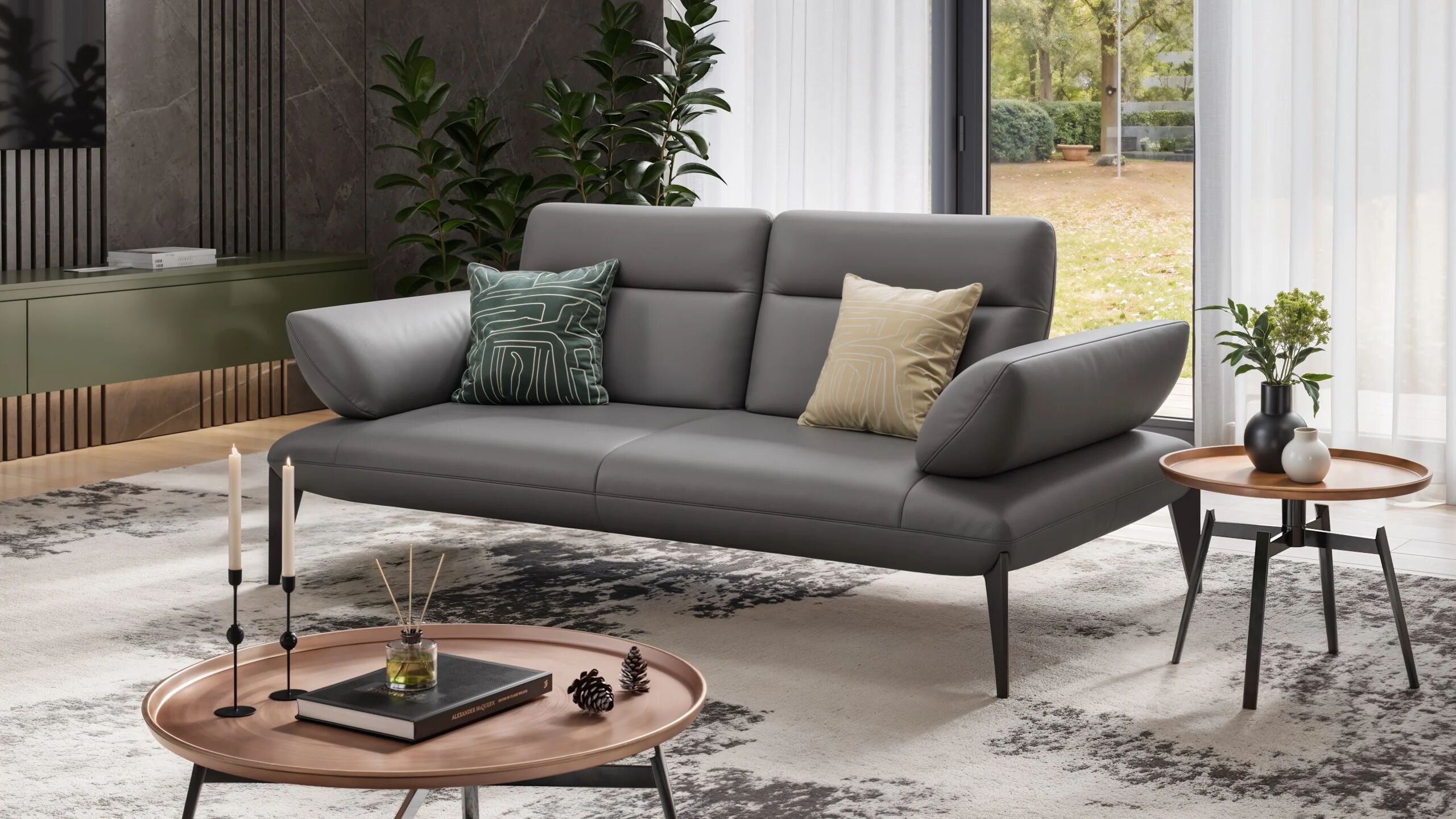 2-местный кожаный линейный диван Sofanella Лацио ARCH-00054055 - Вид №3