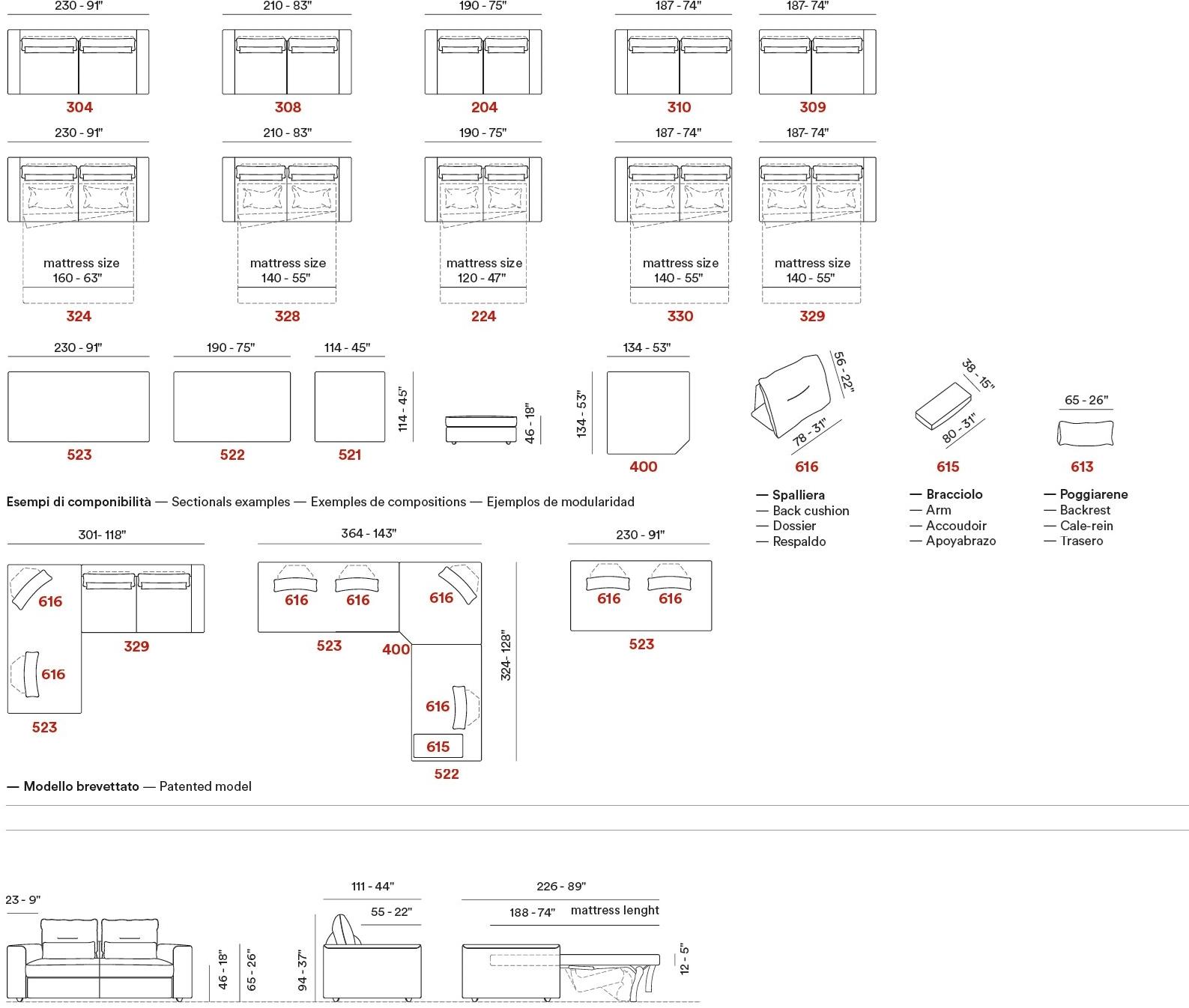 Max Divani Модульный диван-кровать из ткани sun-id-1486637 - Вид №7