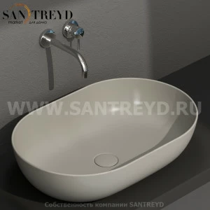 B6O60CC Накладная раковина на столешницу  овальная Ceramica Globo T-EDGE