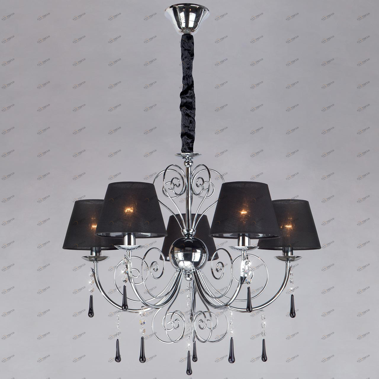 Подвесная люстра Bogates Marselle 281/5 Strotskis BOGATES ДИЗАЙНЕРСКИЕ, MARSELLE 187325 Черный 