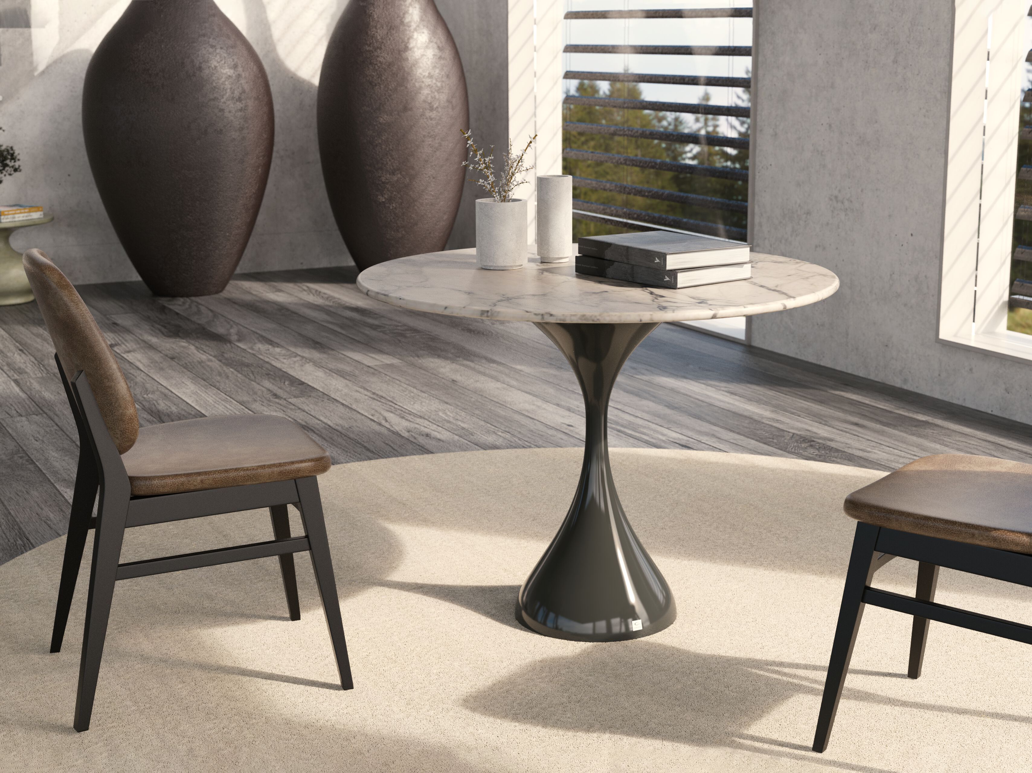 Обеденный стол из стекловолокна и мрамора GANSK MELODY ARCH-00105763 - Вид №3