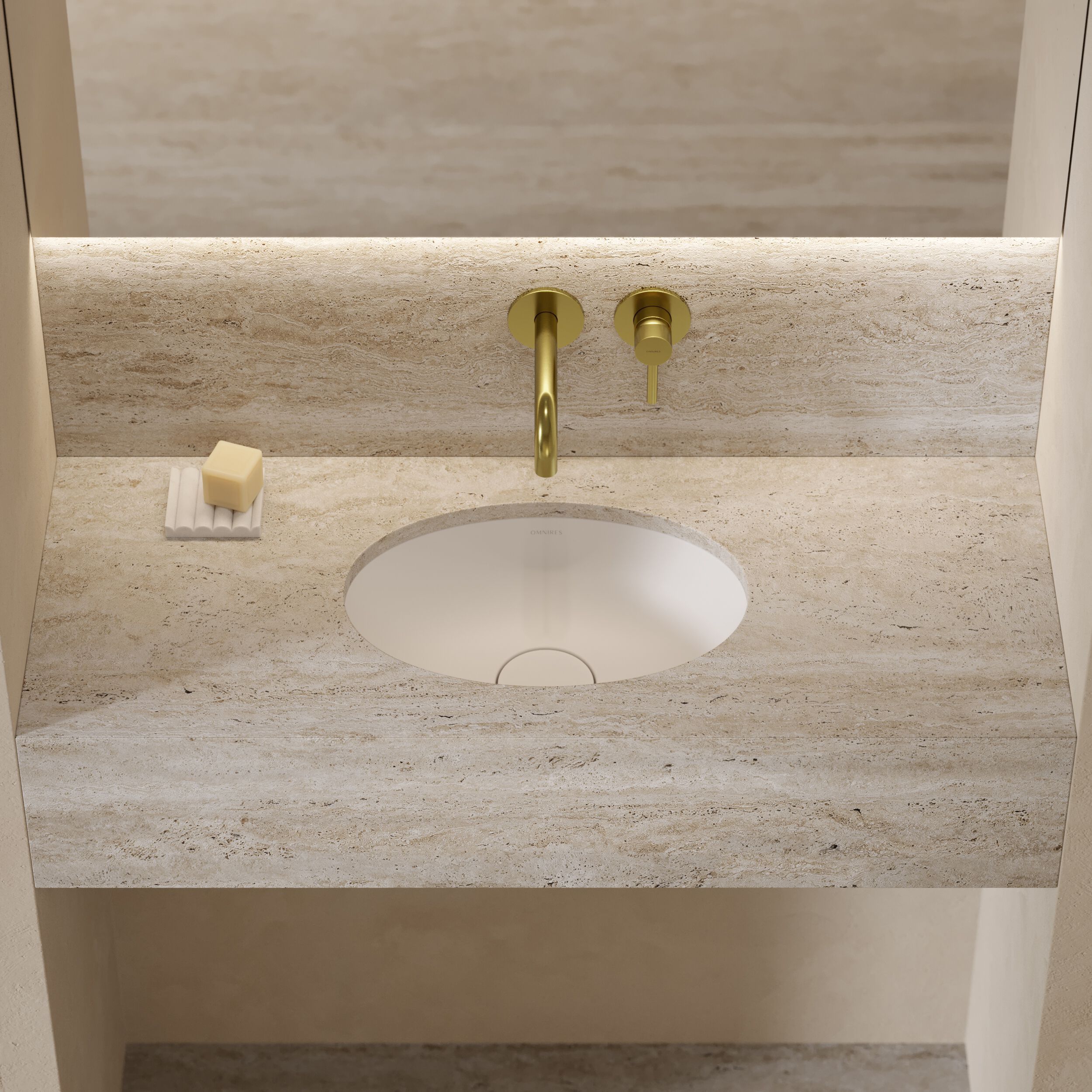 Встраиваемый умывальник из Овального композитного материала OMNIRES SHELL M+ SHELLUP ARCH-00143000 - Вид №38